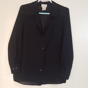 Sheer black button up shirt
